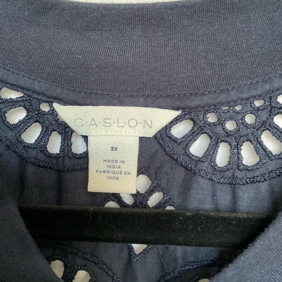 Caslon Blue Lace Bomber Jacket - Picture 2 of 7